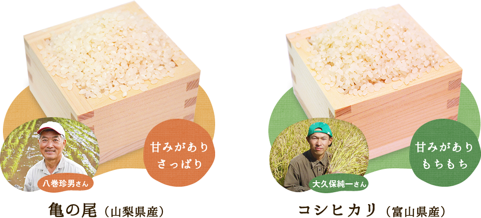 二種類のお米から選べる